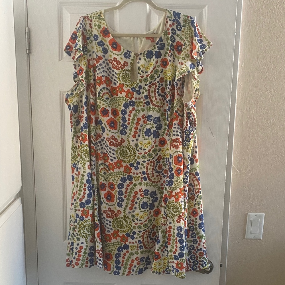 Modcloth Colorful Floral Ruffle Dress